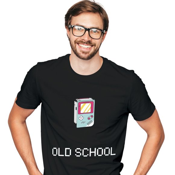 Old School T-Shirt, 90s T-Shirt, Custom Tee, Gaming Shirt, Royal Blue - Picture 6 of 10